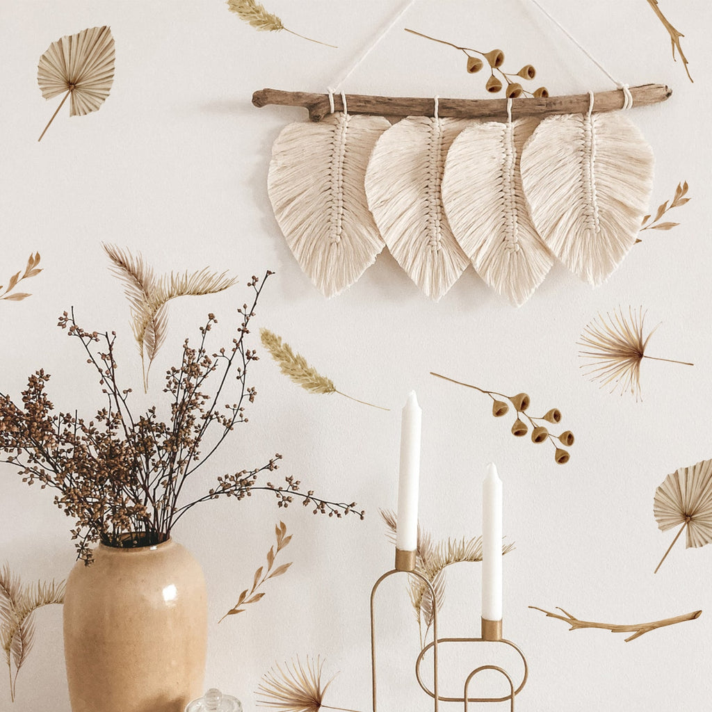 Boho Dried Florals Wall Decals