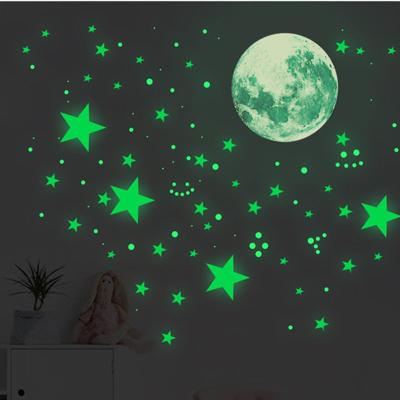Glow in The Dark Space Wall Stickers