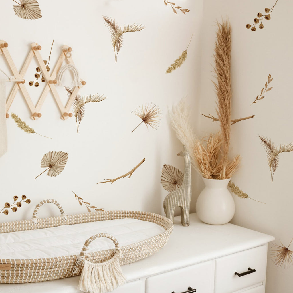 Boho Dried Florals Wall Decals