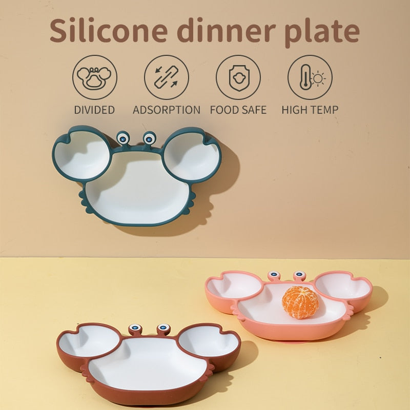 Silicone Crab feeding dinner set