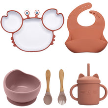Load image into Gallery viewer, Silicone Crab feeding dinner set