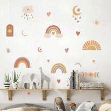 Load image into Gallery viewer, Rainbows, Moon, Clouds &amp; Heart boho Wall Decal