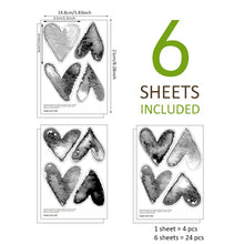 Load image into Gallery viewer, 24pcs/set Black Watercolour Hearts