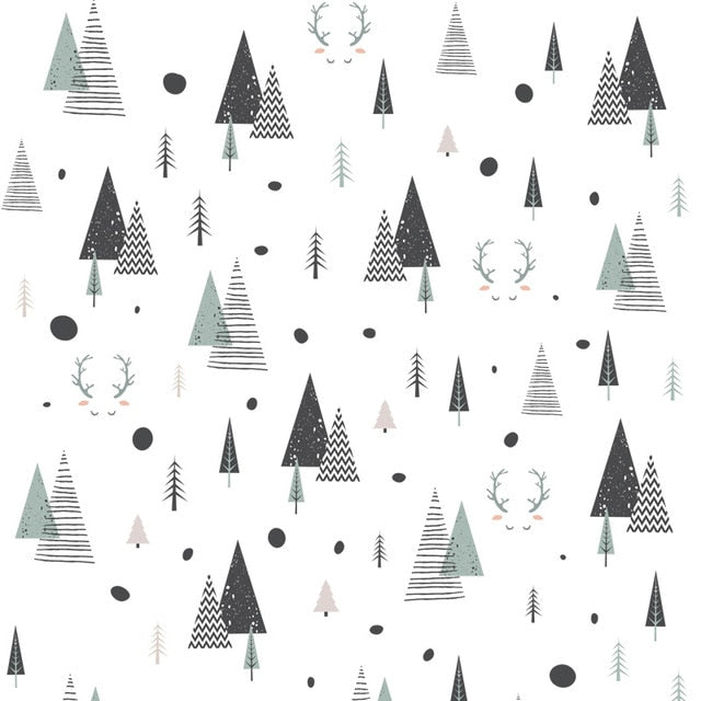 Forest Geometric Deer Triangle Wall Sticker
