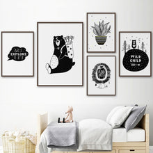 Load image into Gallery viewer, Black White Nursery Canvas