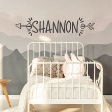 Load image into Gallery viewer, Personalised Bow &amp; Arrow Name Wall Sticker