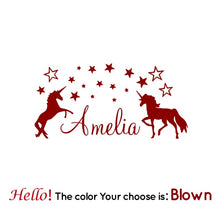 Load image into Gallery viewer, Personalised Unicorn Wall Sticker