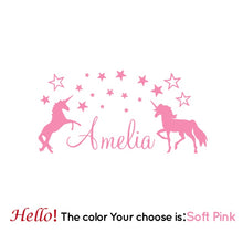Load image into Gallery viewer, Personalised Unicorn Wall Sticker