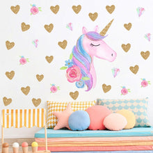 Load image into Gallery viewer, Unicorn &amp; Hearts Shape Wall Sticker