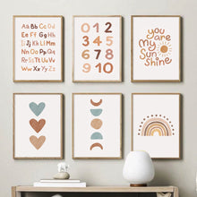 Load image into Gallery viewer, Rainbows, Numbers, Alphabet, Sunshine Canvas Print