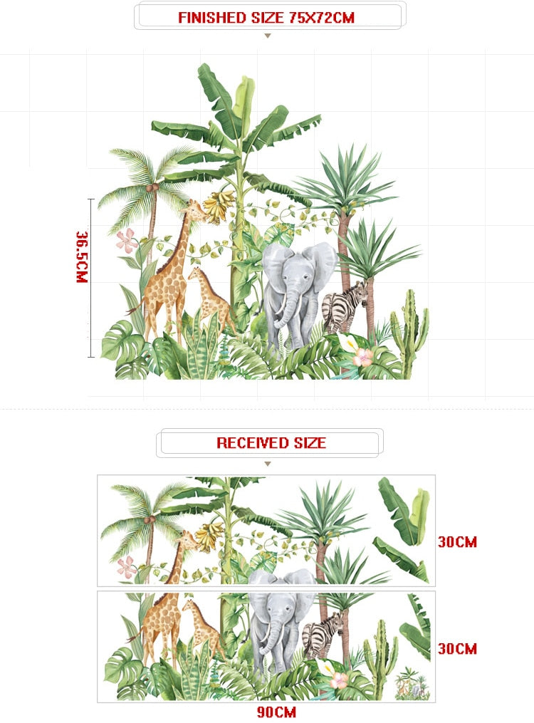 Tropical Rainforest Animals Wall Sticker
