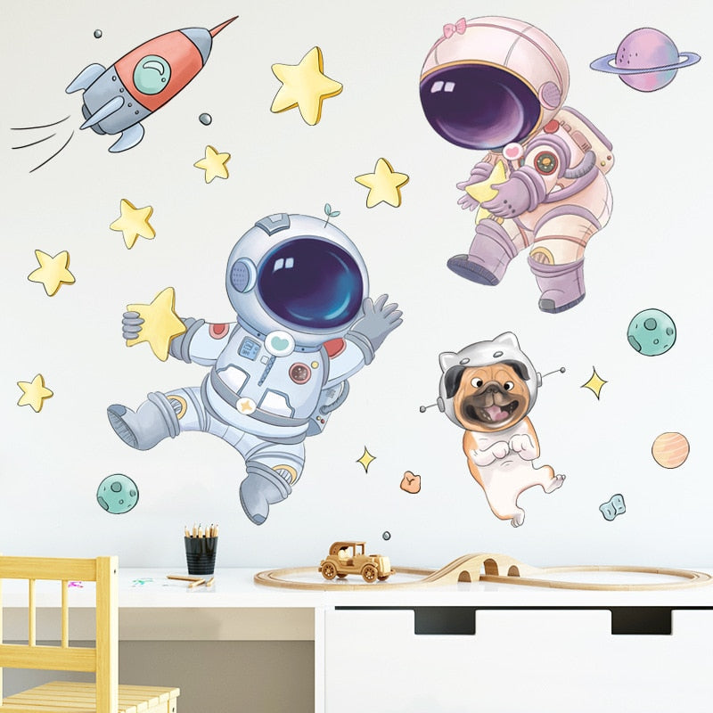 Cute Space Astronaut Wall Stickers