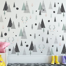 Load image into Gallery viewer, Forest Geometric Deer Triangle Wall Sticker