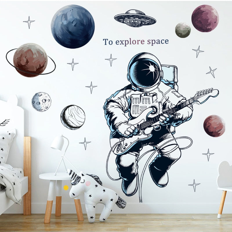 Astronaut Guitarist Wall Stickers