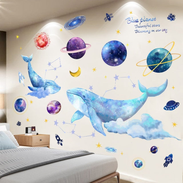 Astro Whale Wall Stickers