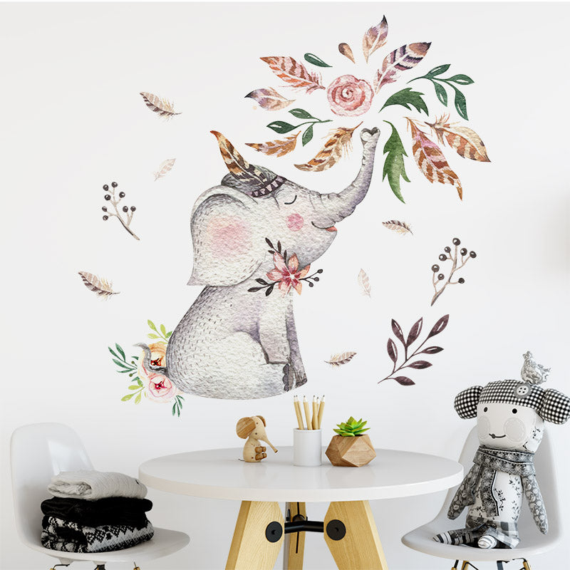 Watercolor Elephant Wall Decal