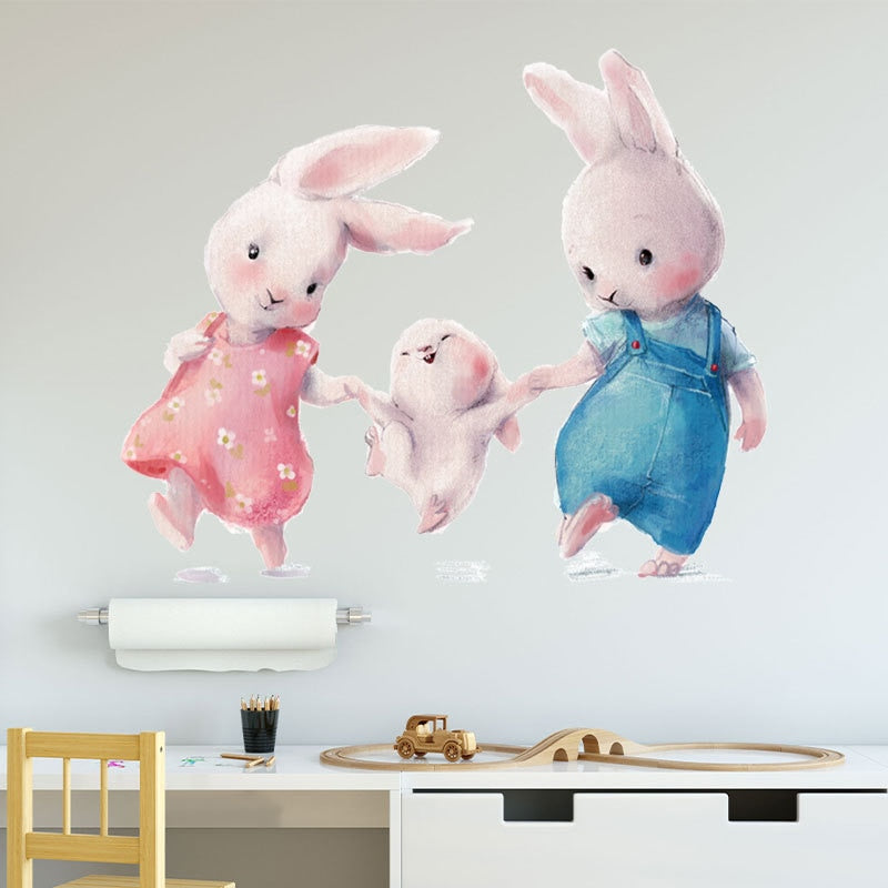 Cute Bunny Family Wall Decal