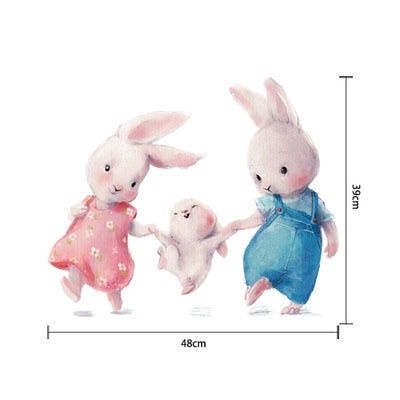 Cute Bunny Family Wall Decal