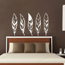 Load image into Gallery viewer, 5 Feathers Bed Head Wall Decals