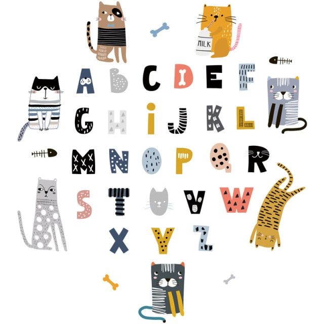 Cats Alphabet Wall Decals